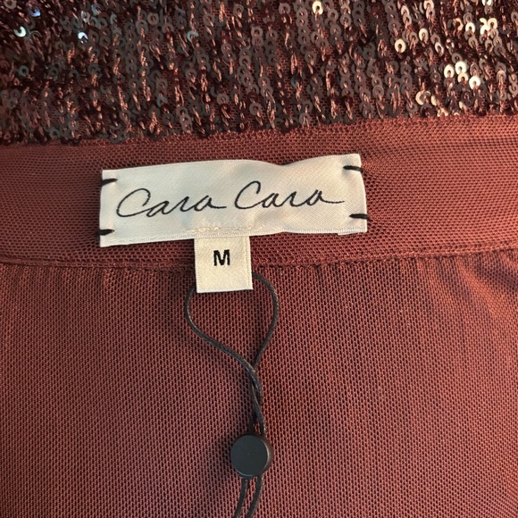 Cara Cara Margaret long sleeve dequin shirtdress in rum raisin size M - Picture 3 of 8